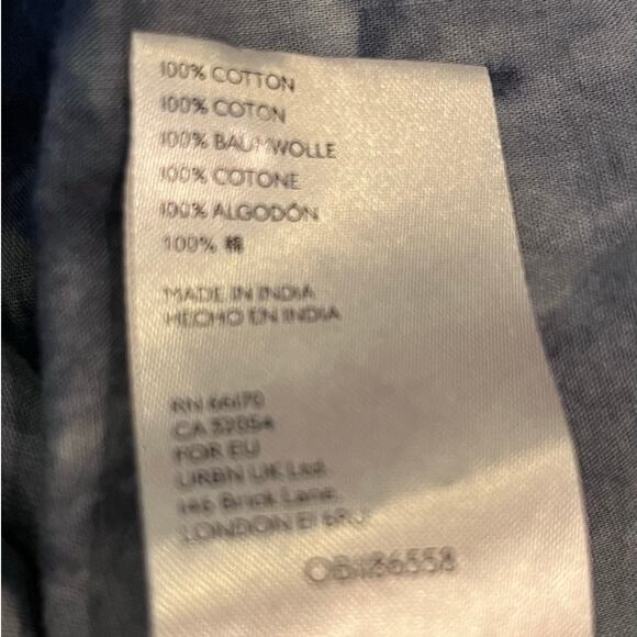 Pilcro Women's Size Medium Blue Tie Dye Long Sleeve Button Up Blouse Shirt Top - Picture 3 of 8